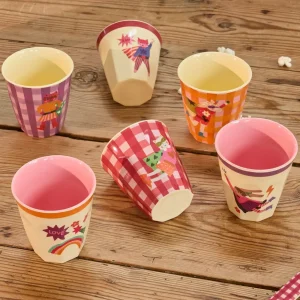 Petit Gobelet Mélamine Super Héros Rose - RICE - 6 Modèles