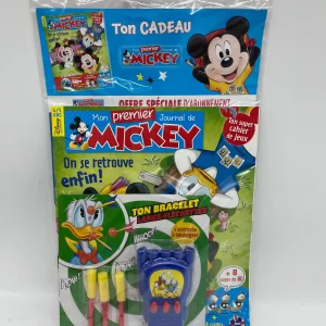 livre d’activité Magazine  mon premier journal de mickey avec son bracelet lanceur Neuf !