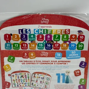 Mon tableau d’eveil j’apprends les chiffres et à compter Disney Baby Avec 60 stickers repositionnable Neuf sous blister