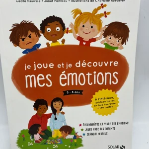 Livre apprentissage je joue et Je découvre  mes émotions  5-8 ans avec son jeu d’oie heurese Solar éditions Neuf
