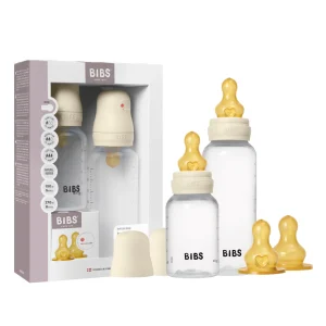 BIBS Grow and Flow Biberon Bébé Rond Silicone Set 150 ml / 270ml - Ivory