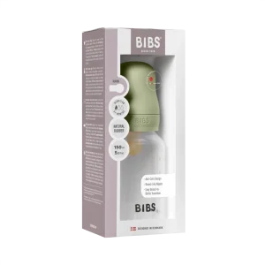 BIBS Biberon Bébé Rond Latex 1 pack 150 ml Débit Lent - Sage
