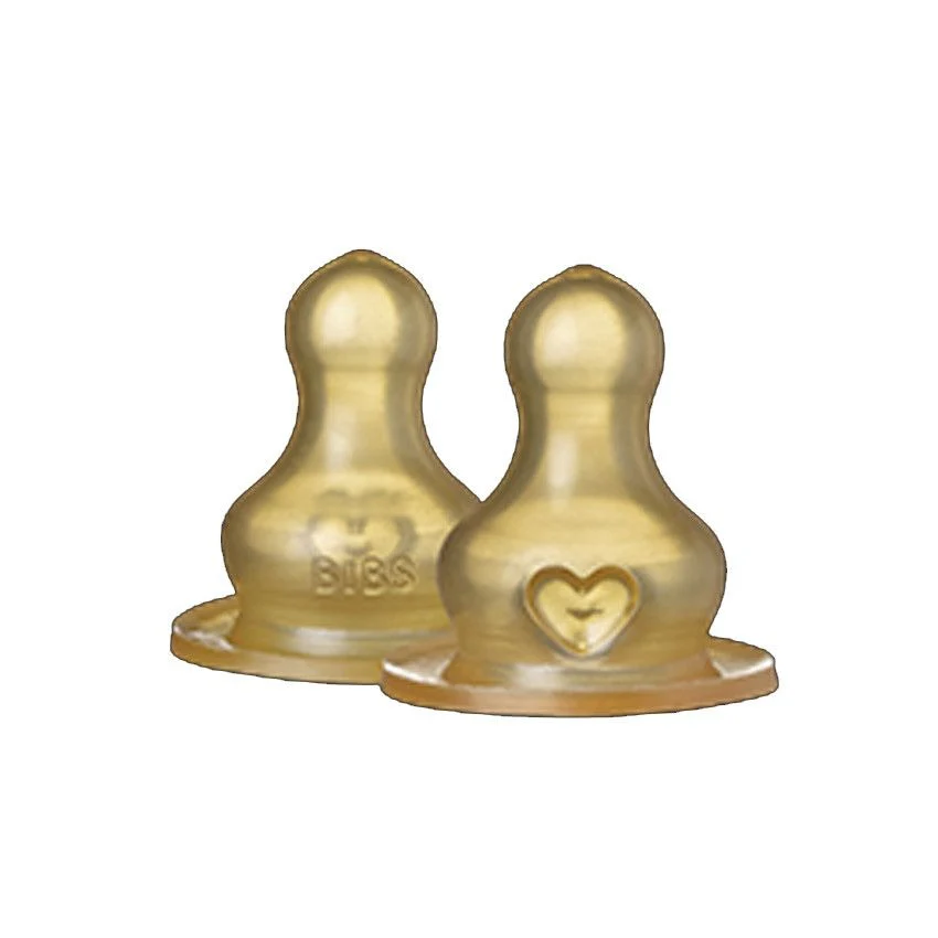 BIBS Tétines pour biberons Rond Latex 2 pack Débit Rapide – Image 2