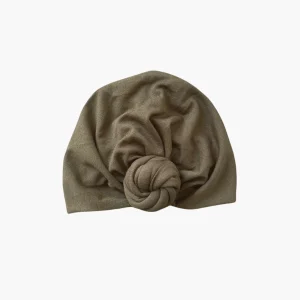 Turban Noeud Fleur Kaki