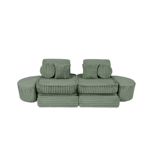 Canapé Medium Modular Sofa for Kids Plus - Churros Sage Green