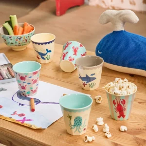 Petit Gobelet Mélamine Motif Océan Bleu - RICE - 6 Modèles