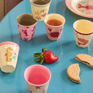 Petit Gobelet Mélamine Motif Océan Rose - RICE - 6 Modèles
