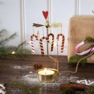 Photophore Carrousel Rotatif Doré - Sucre d'orge