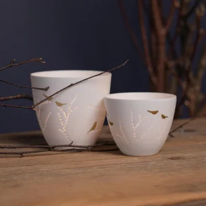 Photophore en Porcelaine Oiseaux - Räder - 2 Tailles