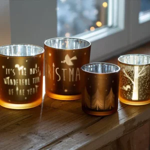 Photophore en Verre Doré - Collection Noël - Räder - 4 Modèles