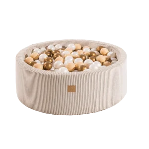 Piscine à balles ronde avec 200 balles Brown, Gold & White Pearl- Velvet Ecru