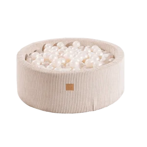 Piscine à balles ronde avec 200 balles White Pearl, 90 x 30 cm - Velvet Ecru