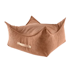 Pouf Enfant Carré en Velours Côtelé