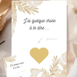 Carte annonce avec message personnalisé au choix style boho.