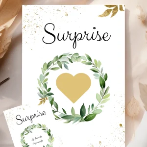 Carte annonce avec message personnalisé au choix.