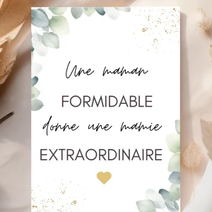 Carte annonce de grossesse, mamie.