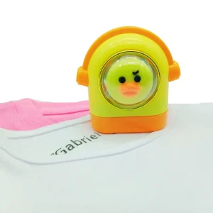 Tampon Encreur Personnalisé Canard Jaune pour Vêtements -  Anti-Perte pour Enfants